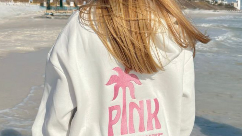What Is the Pink Palm Puff Hoodie Made Of?