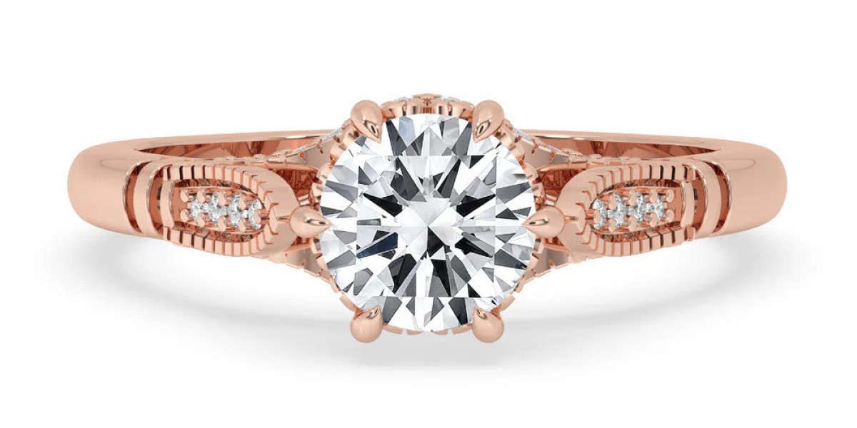 Exquisite Craftsmanship: Vintage Rose Gold Milgrain Engagement Ring