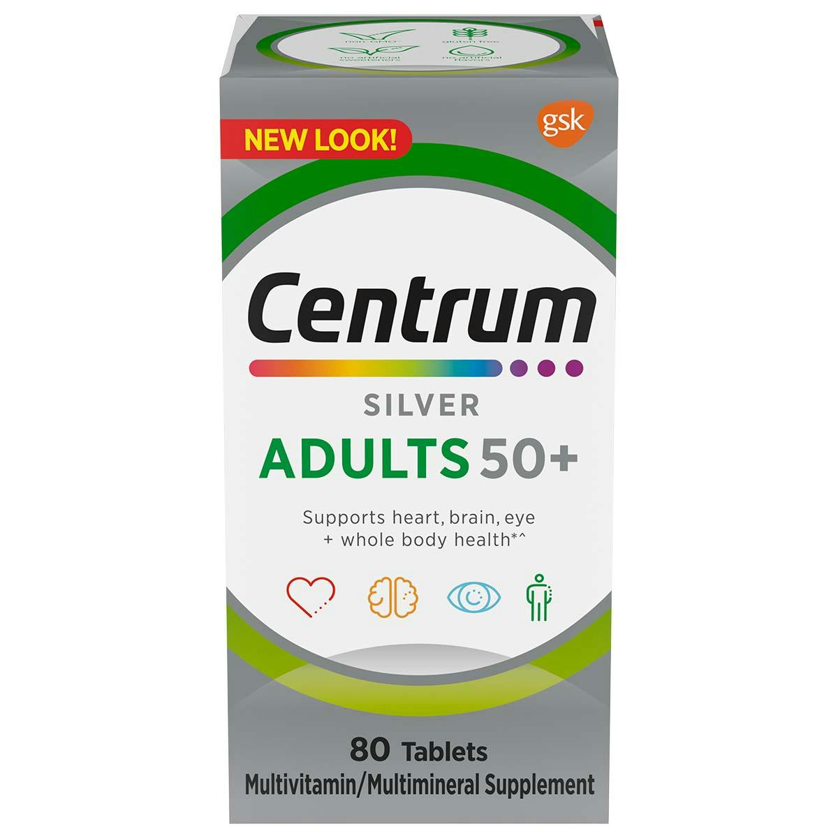 Centrum Silver Adults 50+ 80 Tablets - Centrum.pk