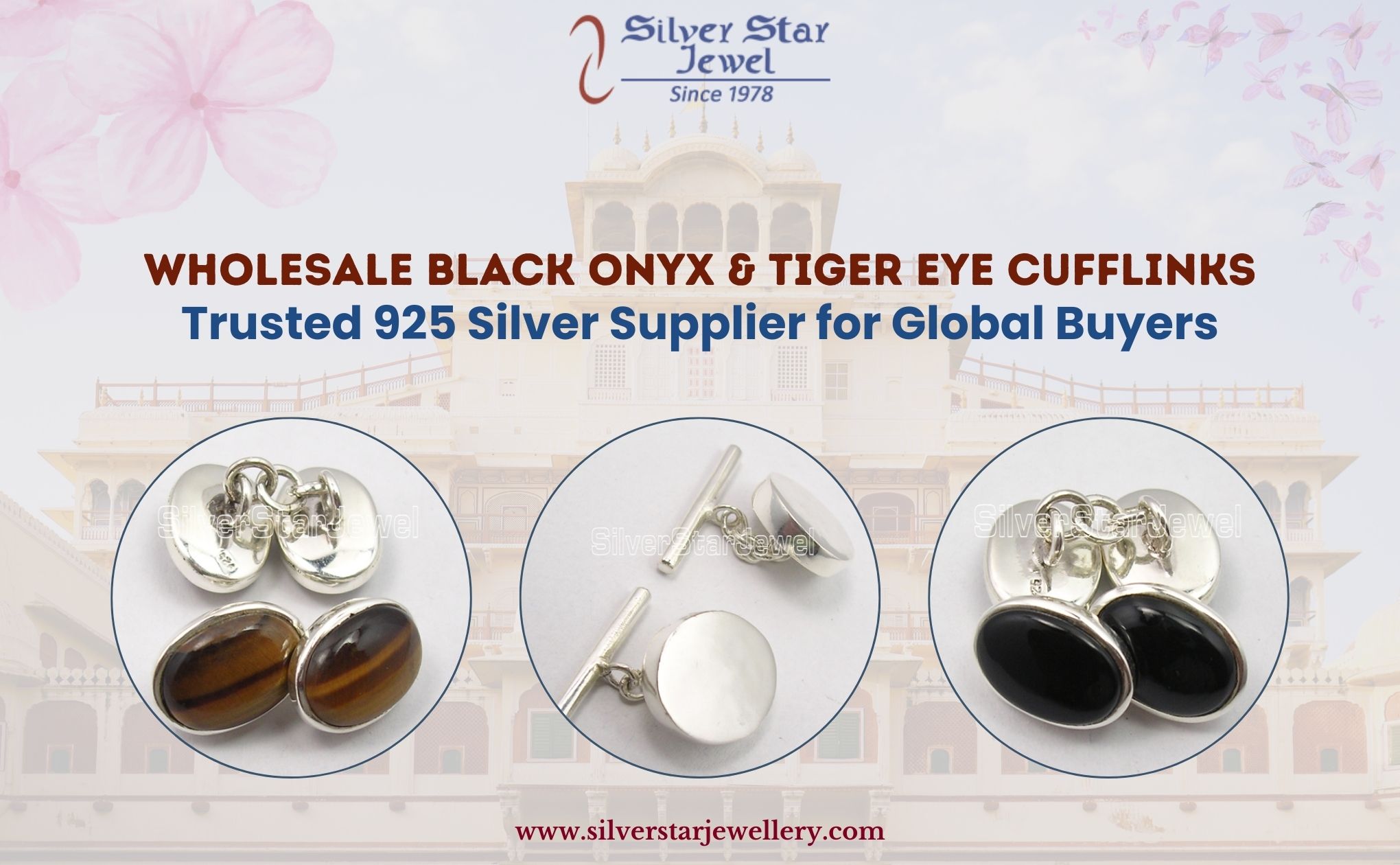 Wholesale Black Onyx & Tiger Eye Cufflinks – Trusted 925 Silver Supplier for Global Buyers
